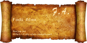 Fodi Alex névjegykártya